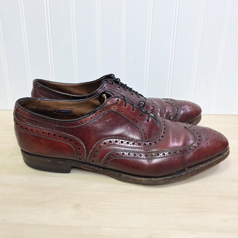 Allen Edmonds McAllister Wingtip Oxford Men Size 12 D Burgundy Brogue Shoes READ